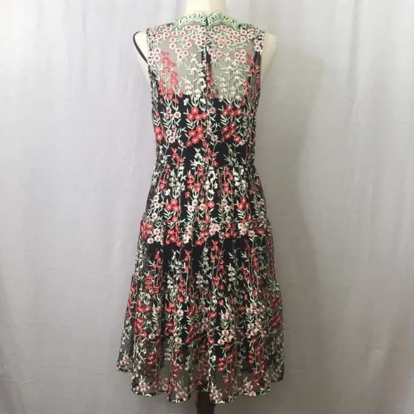 ANTHROPOLOGY HD in Paris Embroidered Emilia Women's Dress Sz 4 - Picture 7 of 11